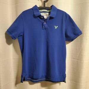 (3/$20) American Eagle Men's Blue Polo Shirt